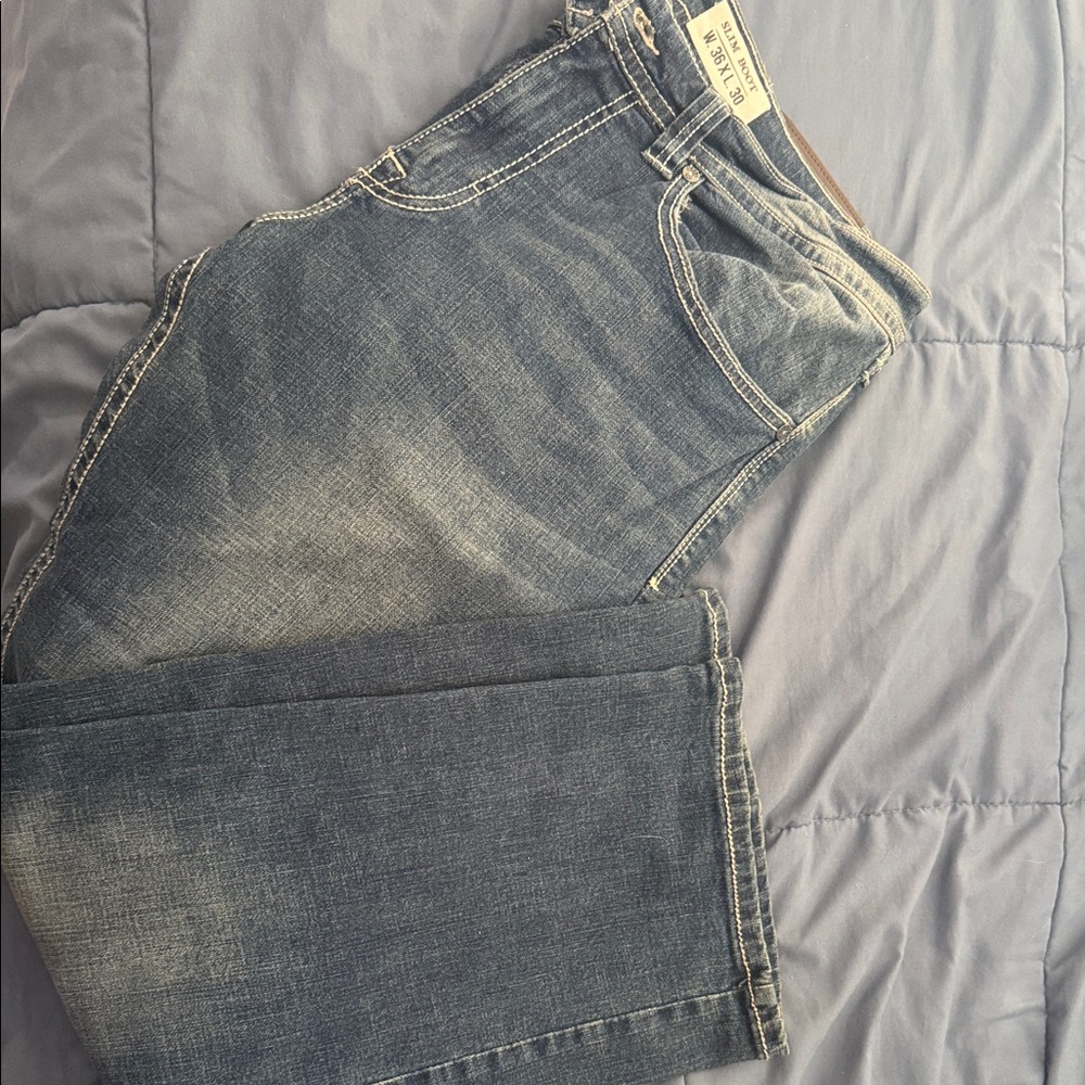 Men's TK AXEL Dark Blue Denim Jeans - Classic Straight Fit